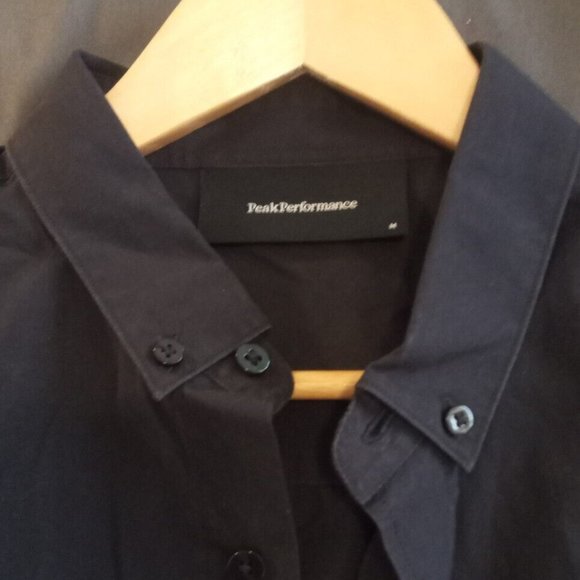 PEAK PERFORMANCE - Dean Pop Black cotton shirt - Sz. M - Picture 5 of 8